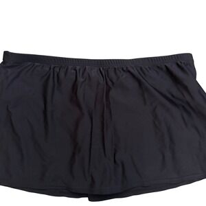 Christina Swim Skirt Bikini Bottoms Solid Black Modest Retro Coastal Plus Sz 18
